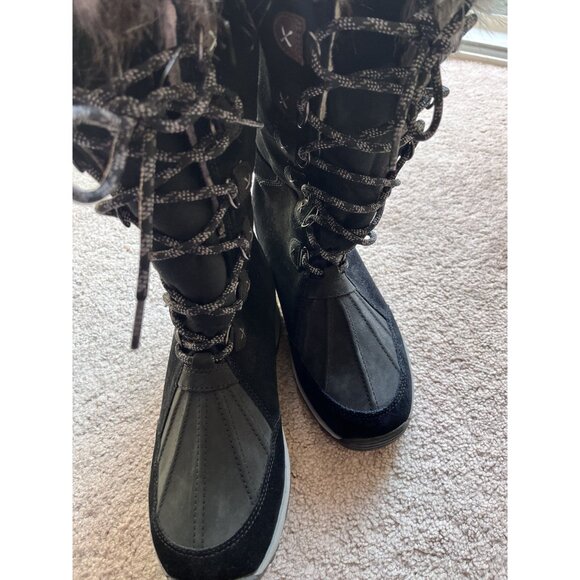 Clarks Collection Wintry Hi Waterproof Insulated fur Black Snow Boats size 8.6 - Picture 7 of 12